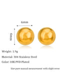 Boucles d’oreilles puces en acier inoxydable plaqué 18 carats, - NovaShop NovaShop MSE0015 G 6mm Bigbuy