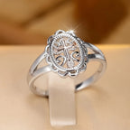 Personalized Ring for Women with Cross and Lace