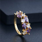 Elegant boho chic zircon ring for women, street jewelry