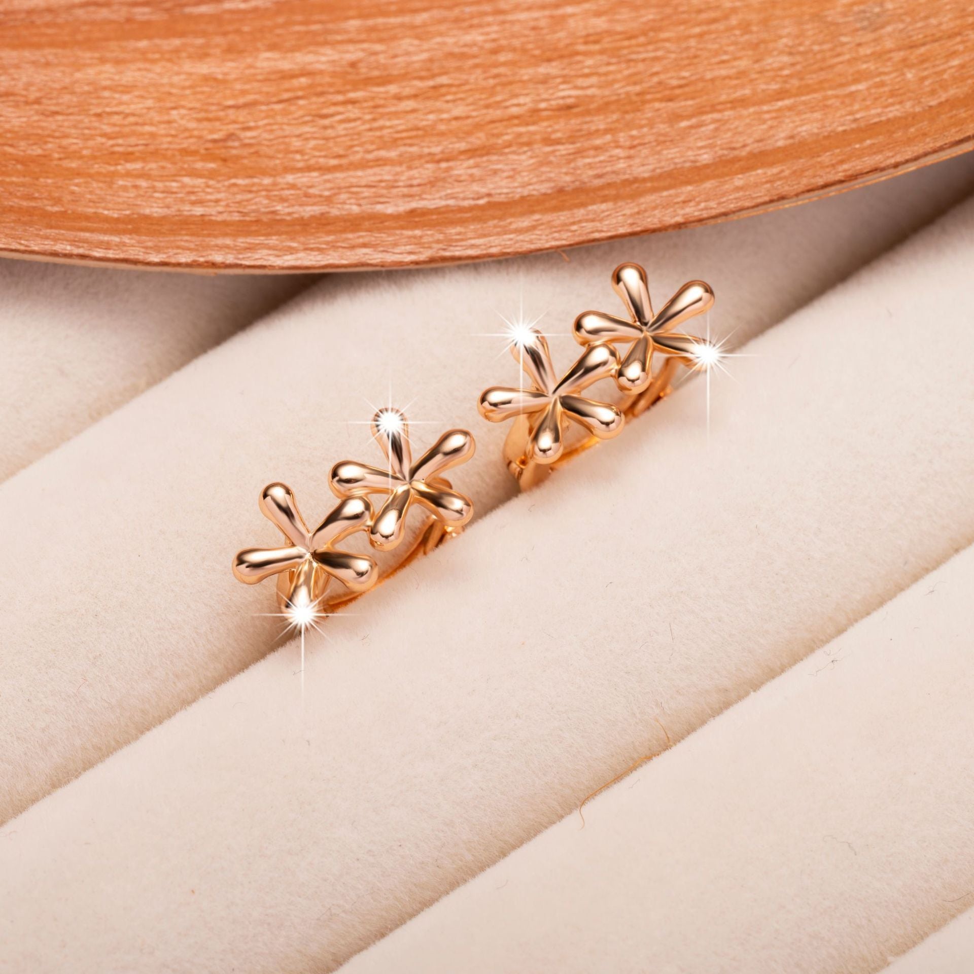 Boucles d’oreilles haut de gamme européennes et américaines en forme de fleur goutte - NovaShop NovaShop Rose Gold Bigbuy