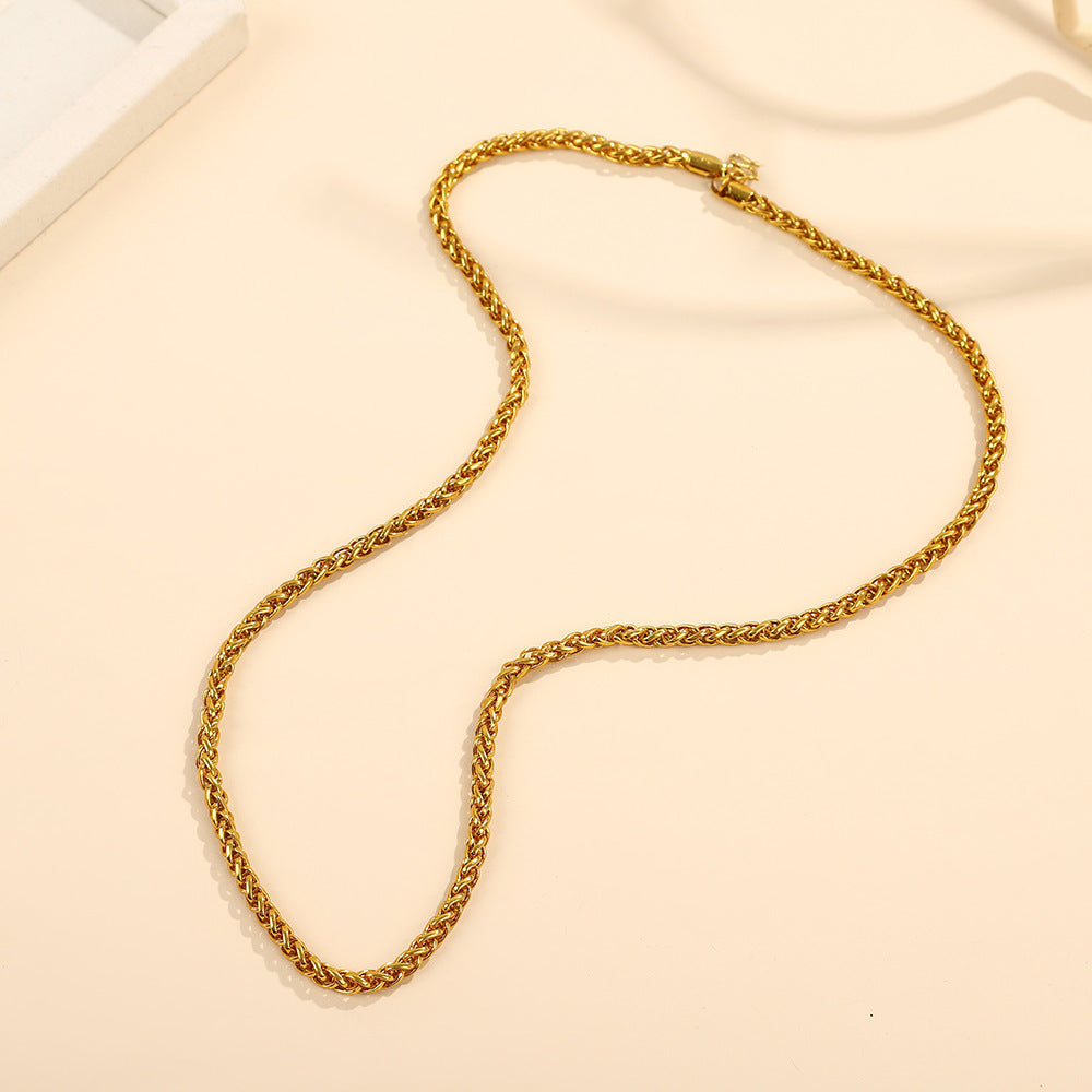 Alloy necklace with a simple and modern design, inspired by snake bones.