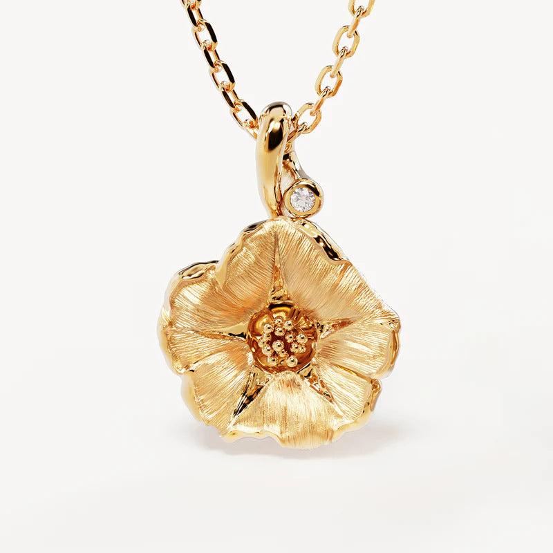 Creative stainless steel pendant necklace for women, December flower pattern, ideal for all occasions