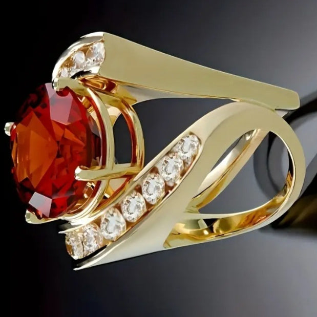 Gold plated emerald pearl ring