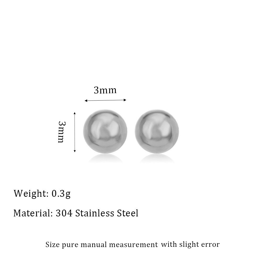 Boucles d’oreilles puces en acier inoxydable plaqué 18 carats, - NovaShop NovaShop MSE0015 S 3mm Bigbuy