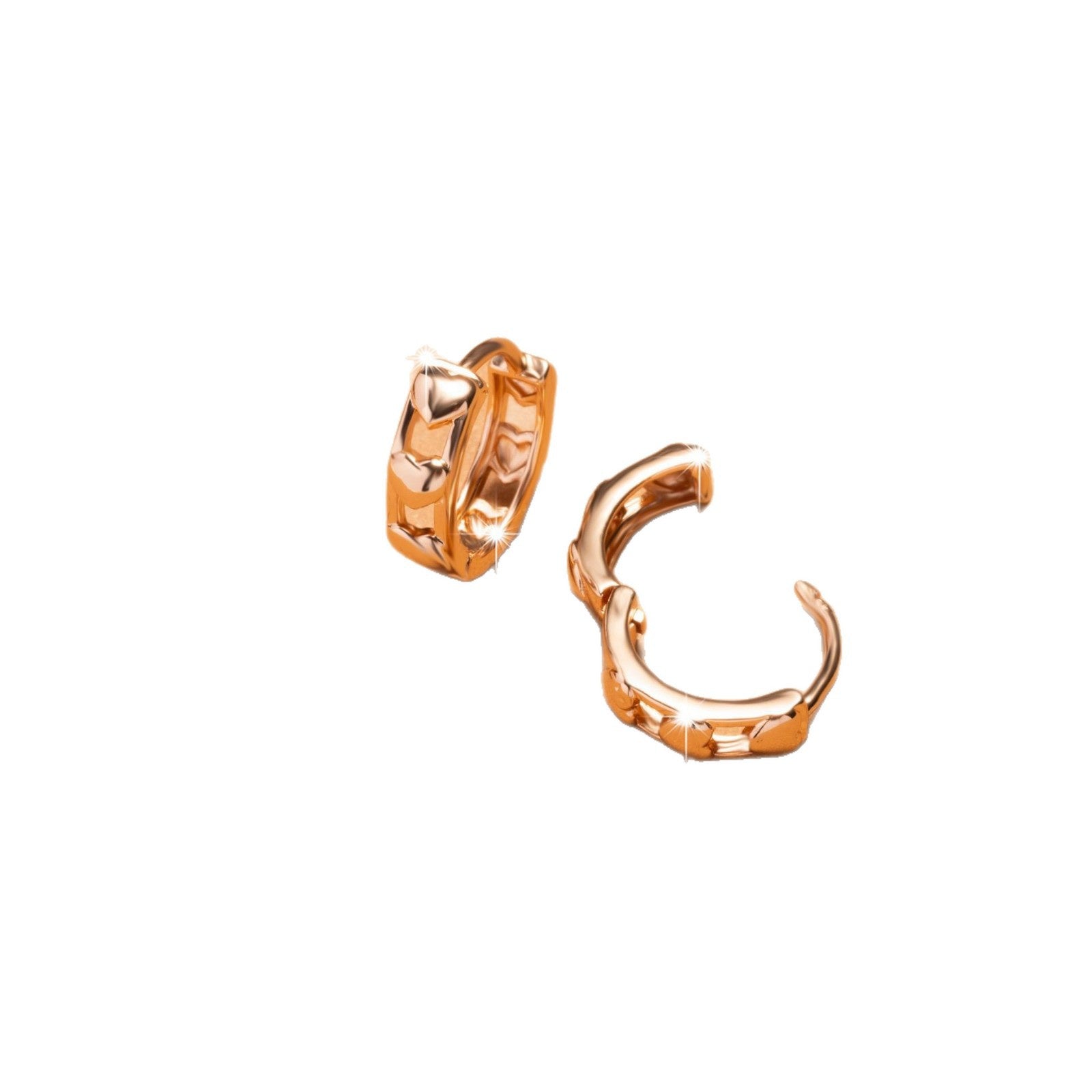 Unconventional style hollow heart earrings
