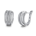 Boucles d’oreilles clip personnalisées multi-couches à lignes élégantes - NovaShop NovaShop White Gold Color Bigbuy