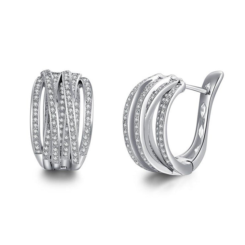 Elegant Lines Multi-Layered Personalized Clip-on Earrings