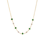 Collier en acier inoxydable avec cube et zircon émeraude – Style simple et personnalité - NovaShop NovaShop Gold Bigbuy
