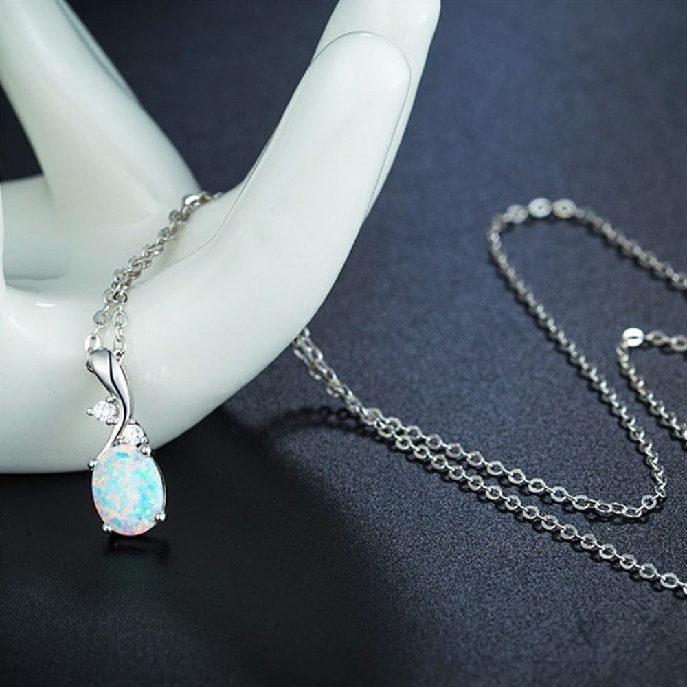 Collier pendentif opale goutte d'eau - NovaShop NovaShop White Bigbuy