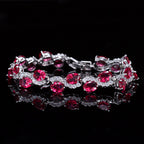 Bracelet en placage cuivre couleur or blanc véritable 18K avec zircon - NovaShop NovaShop Red Bigbuy