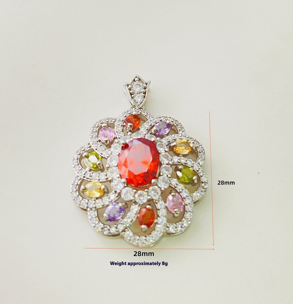 Collier pendentif zircon coloré pour femme - NovaShop NovaShop A White Gold Pendant Bigbuy