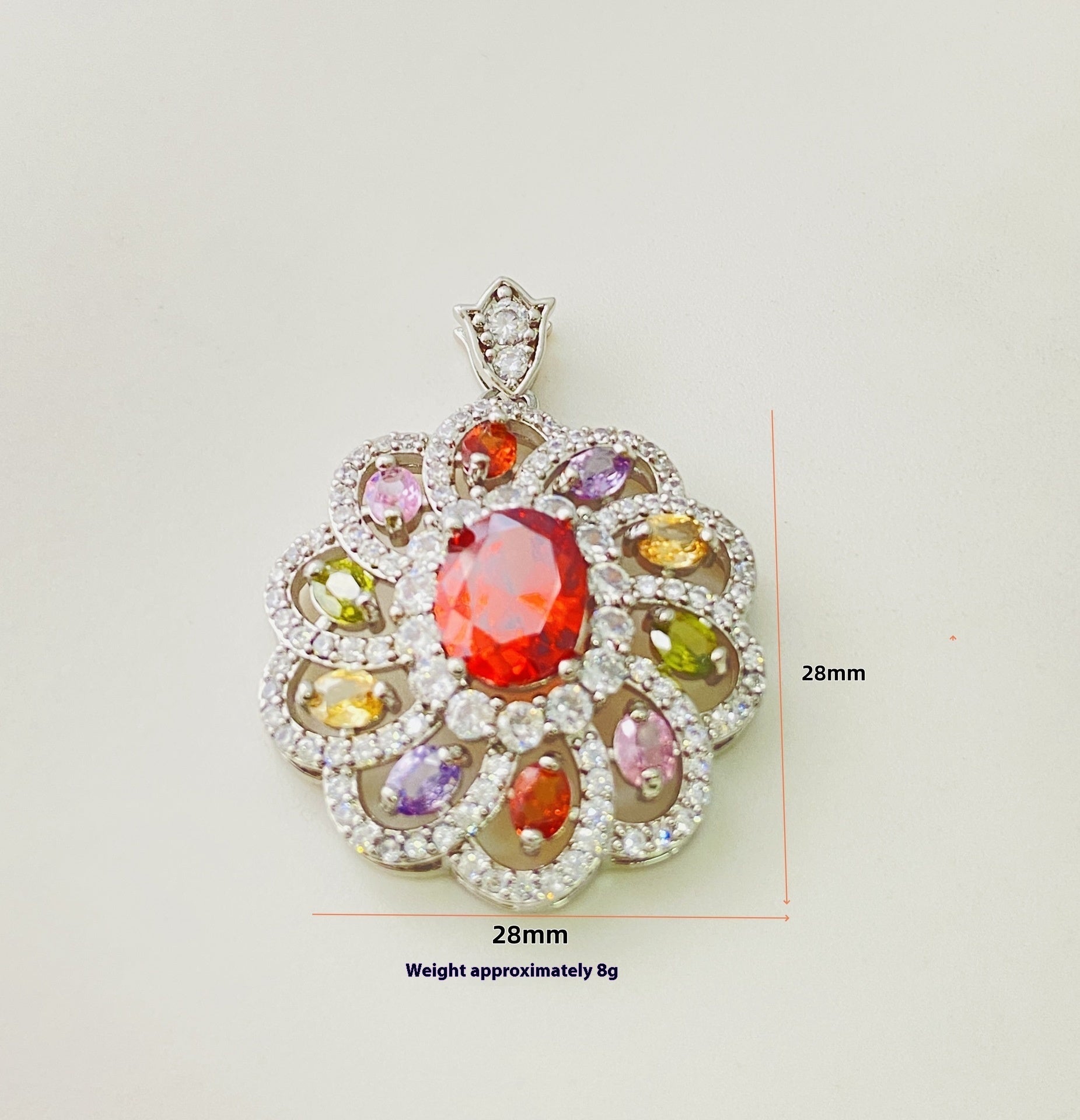 Collier pendentif zircon coloré pour femme - NovaShop NovaShop A White Gold Pendant Bigbuy