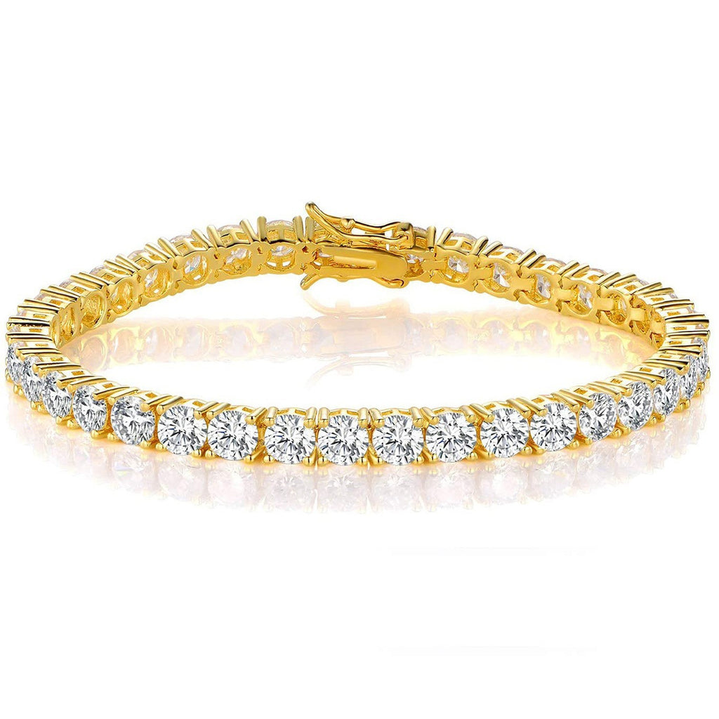 Classic 18k gold bracelet with high quality electroplated zirconia and diamonds