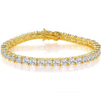 Classic 18k gold bracelet with high quality electroplated zirconia and diamonds