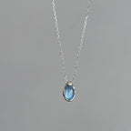 Collier pendentif goutte d’eau bleu marine pour femme - NovaShop NovaShop Navy Blue White Gold Color Bigbuy