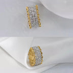 Premium unisex two-tone ring with zircons, versatile design Alliant