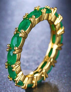 Gold Plated Women's Ring with Zircon - Elegant and Modern Square T Design