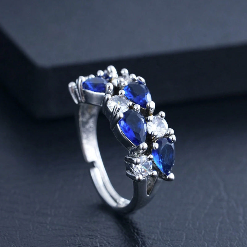 Elegant boho chic zircon ring for women, street jewelry