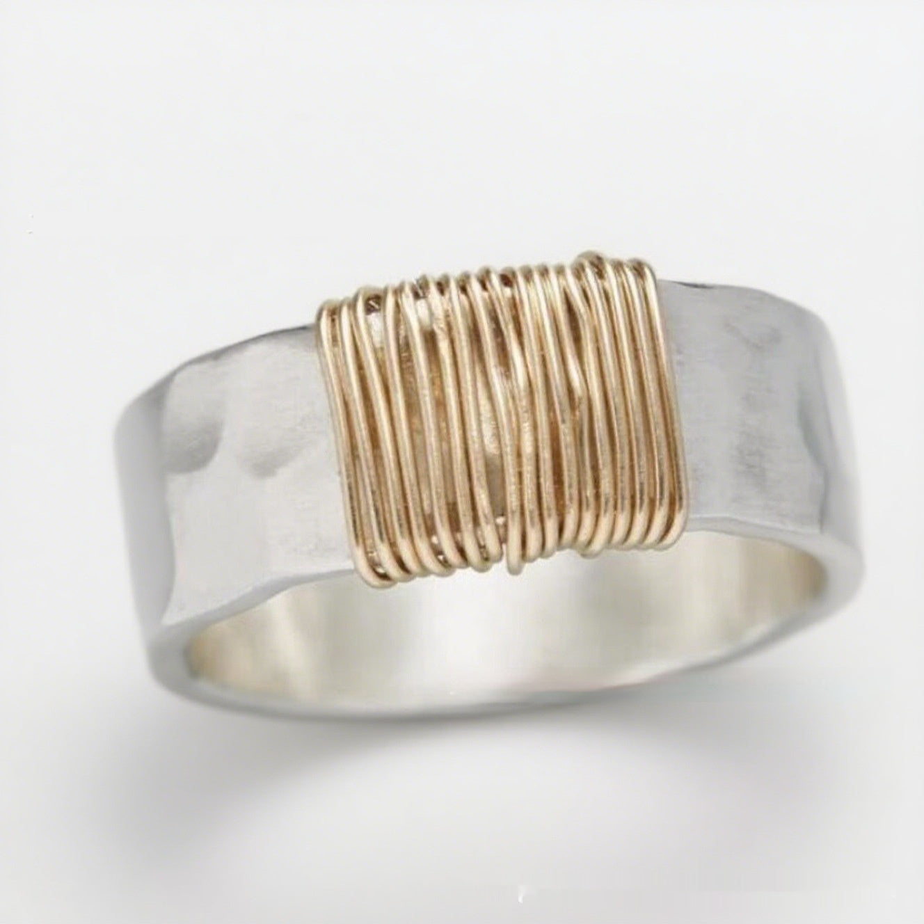 High quality vintage ring, simple irregular coil bracelet, wide face ring