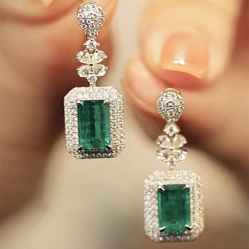 Boucles d’oreilles élégantes en forme de carré brillant - NovaShop NovaShop Green Bigbuy