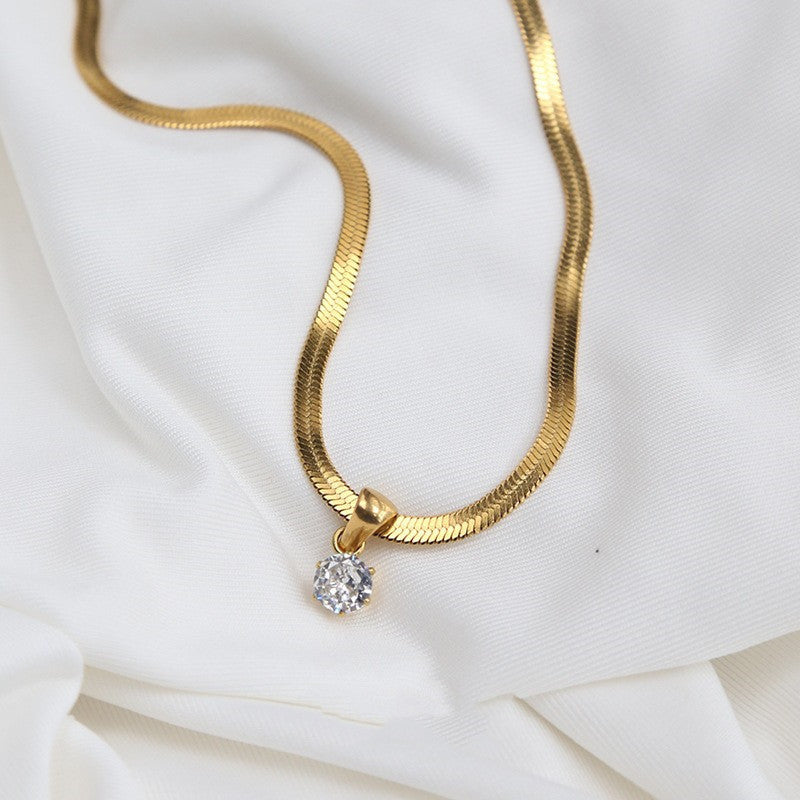 Collier géométrique orné de diamants – Style européen et américain - NovaShop NovaShop Gold / Round Drill Bigbuy