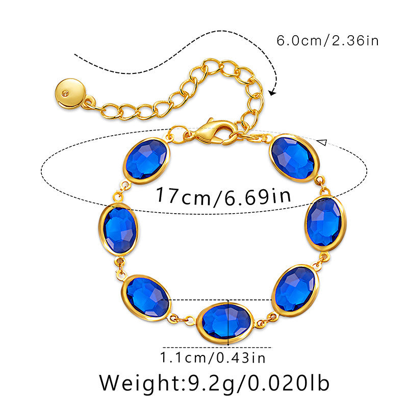 Lightweight Luxury Women's Embroidered Glass Bracelet