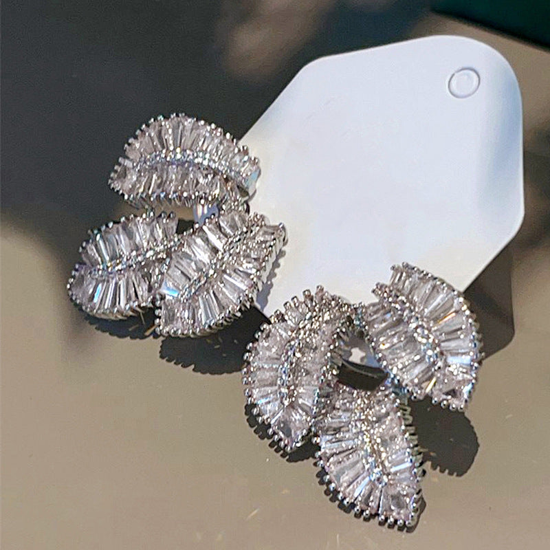 Elegant earrings with a unique leaf design