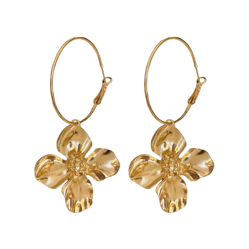 Boucles d’oreilles vintage en métal à tige argentée - NovaShop NovaShop Gold Bigbuy