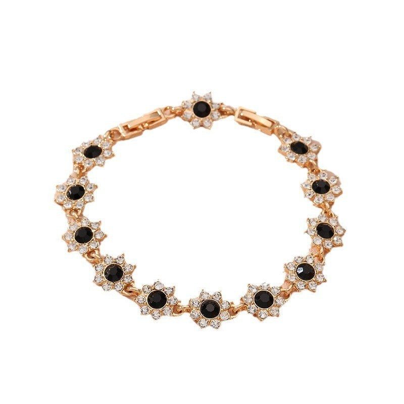 Bracelet de luxe abordable aux pierres colorées style européen - NovaShop NovaShop Golden Colorful Crystals Bigbuy