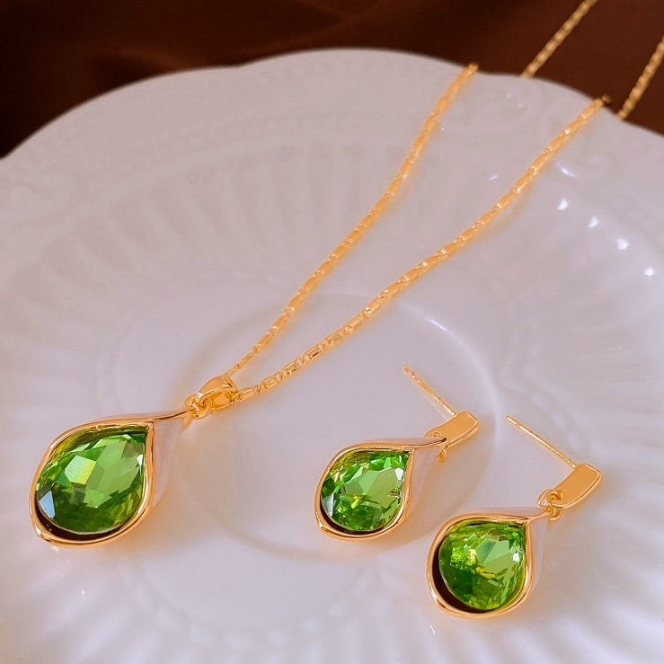 Real Gold Plated Zirconia Teardrop Earrings - Light Luxury