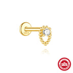 Boucles d’oreilles nœud géométrique en argent sterling S925 avec diamant - NovaShop NovaShop 4 Single Golden Bigbuy