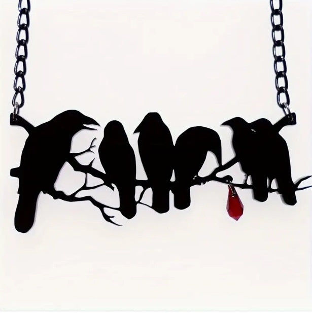 Women's Gothic Retro Hip Hop Necklace with Black Crow