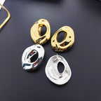 Boucles d’oreilles clous rétro en métal aux formes géométriques irrégulières - NovaShop NovaShop Gold Bigbuy