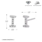 Boucles d’oreilles puces élégantes pour femmes avec lettres - NovaShop NovaShop Platinum I / 925 Silver Bigbuy