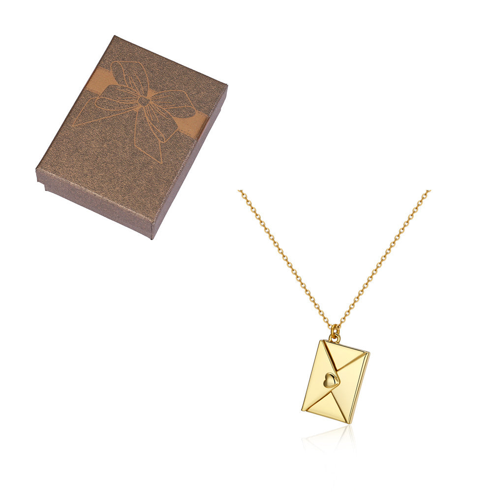 “I Love You” Envelope Necklace – Hidden Message of Love