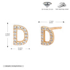 Boucles d’oreilles puces élégantes pour femmes avec lettres - NovaShop NovaShop Gold D / 925 Silver Bigbuy