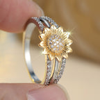 Diamond Sunflower Fashion Ring