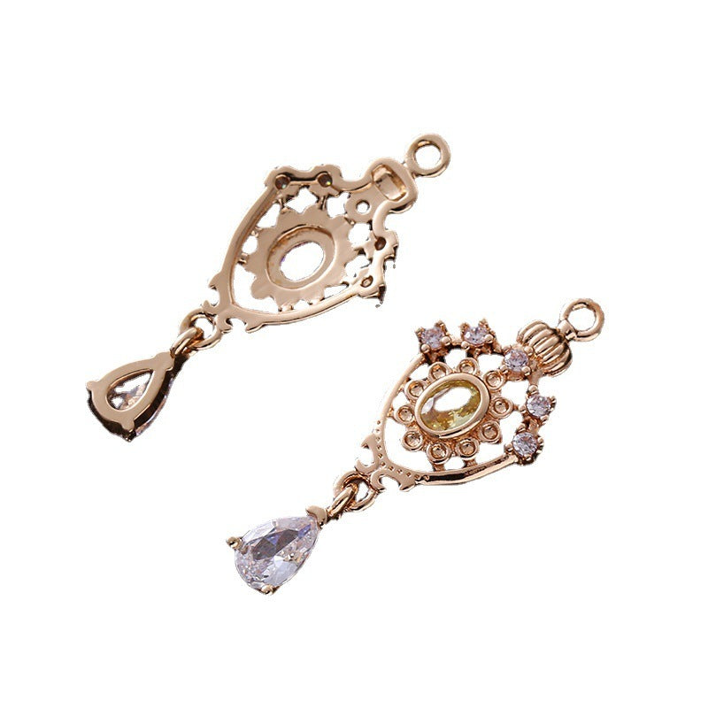 This pendant, micro-encrusted with zircon, in the shape of an openwork water drop