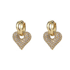 Copper Clip-on Earring with Micro-Inlaid Zirconia – Light Luxury