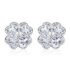 Zeng Yin Four Leaf Clover Ear Team Advanced Sense Love Zircon Earrings