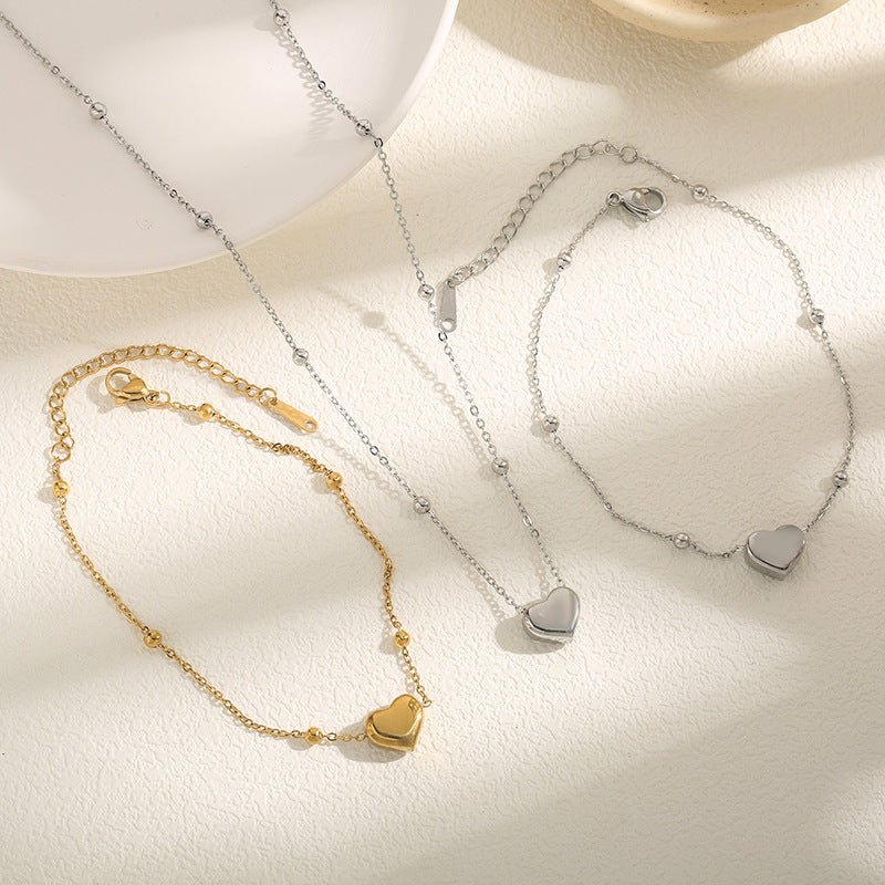 Simple and trendy titanium steel Love necklace for women