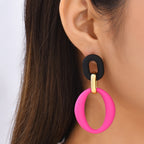 Exaggerated geometric hoop earrings, new retro trend niche