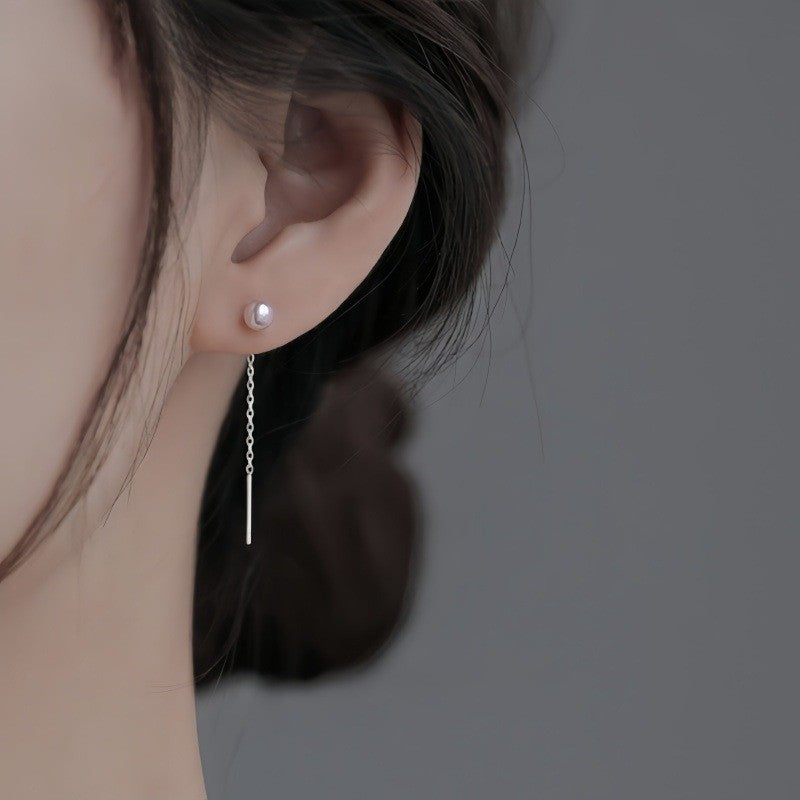 Boucles d’Oreilles Pendantes Femme à Aiguille en Argent Sterling - NovaShop NovaShop Light Pink Pearl 5mm Bigbuy