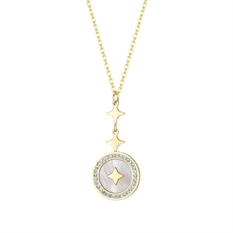 Collier Femme en Acier Titane avec Étoile à Six Branches et Diamant - NovaShop NovaShop Rose Gold / Other Bigbuy