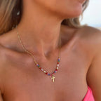 Hip-hop cross necklace, trendy personality, versatile