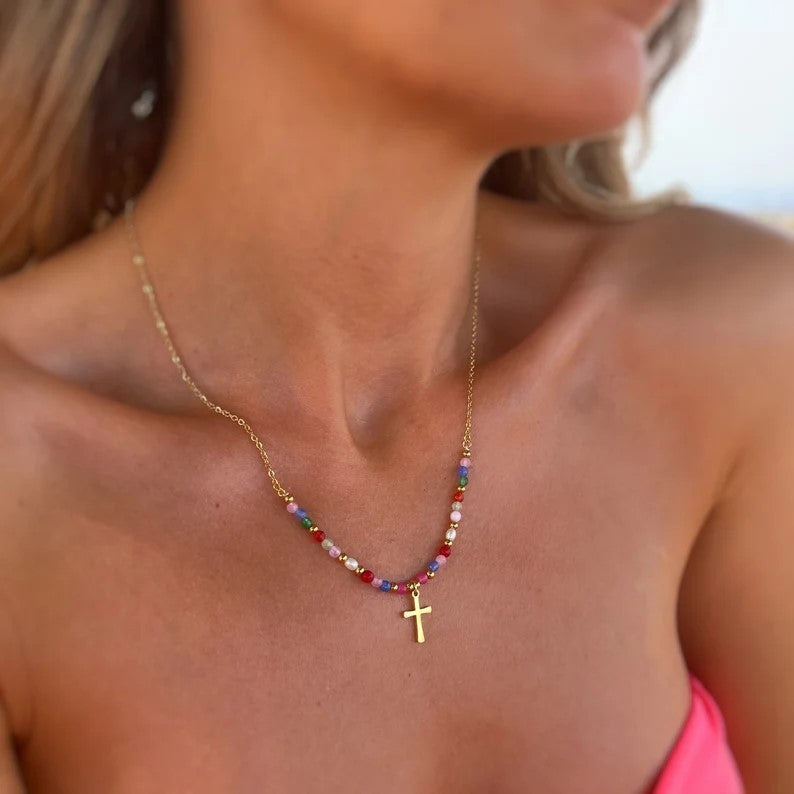 Hip-hop cross necklace, trendy personality, versatile