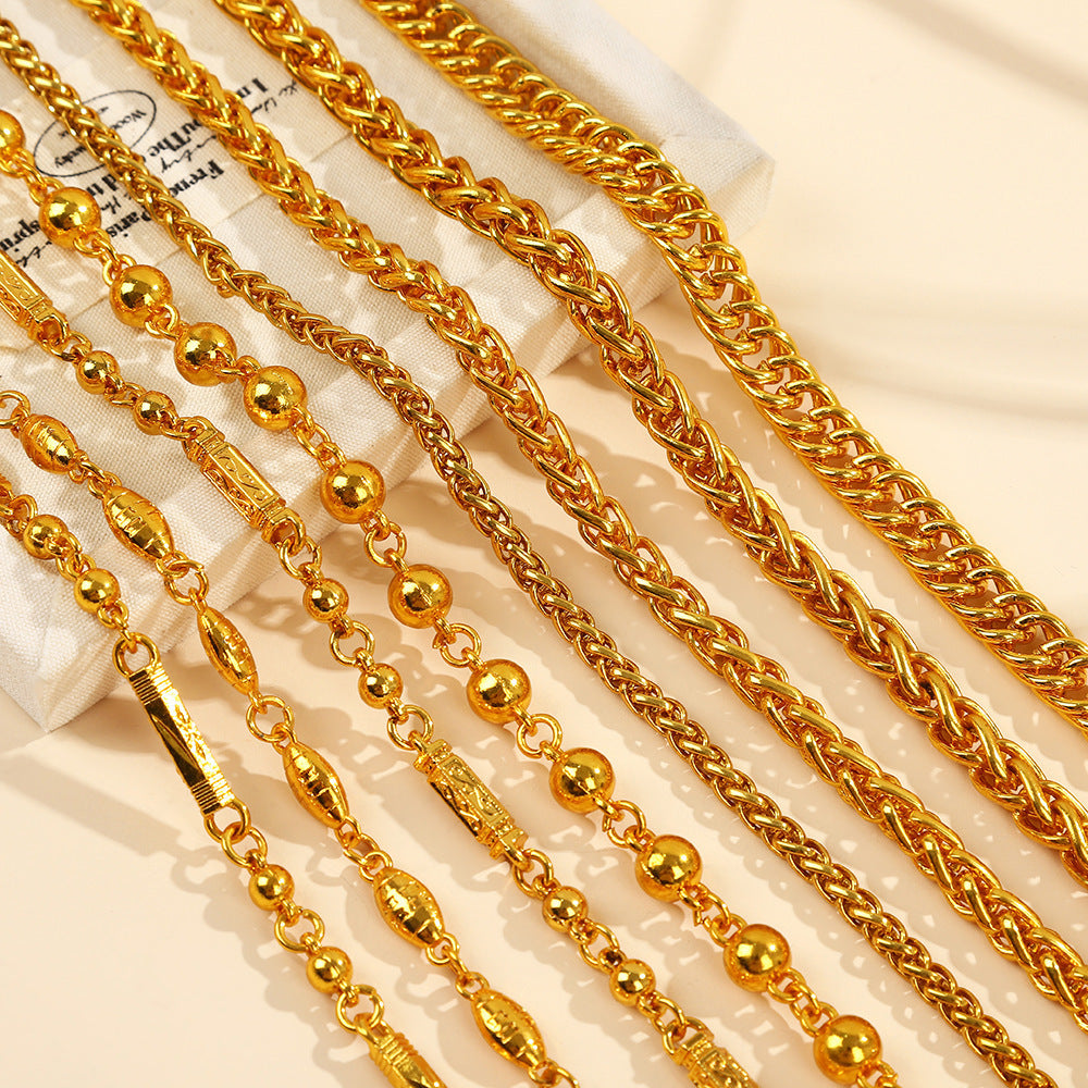 Alloy necklace with a simple and modern design, inspired by snake bones.