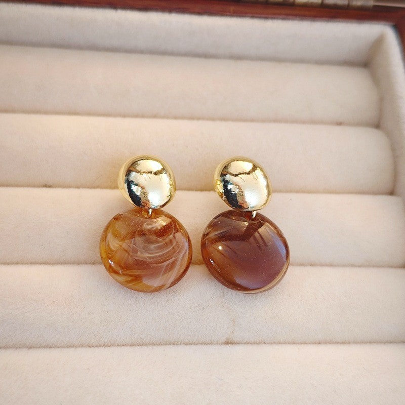 Boucles d’oreilles rondes Maillard Blooming pour femme - NovaShop NovaShop Amber Bigbuy
