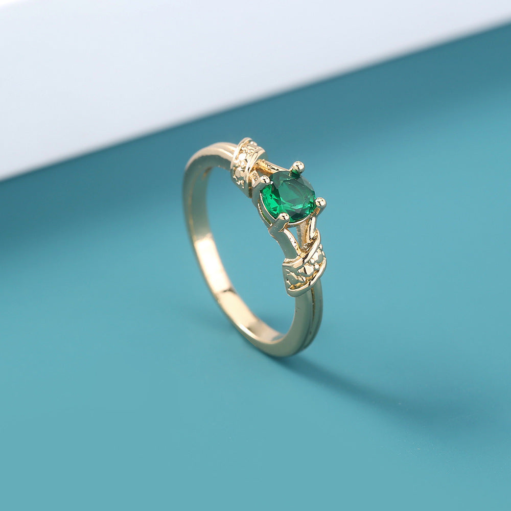 Niche ring with modern design, decorated with zircon