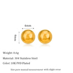 Boucles d’oreilles puces en acier inoxydable plaqué 18 carats, - NovaShop NovaShop MSE0015 G 4mm Bigbuy
